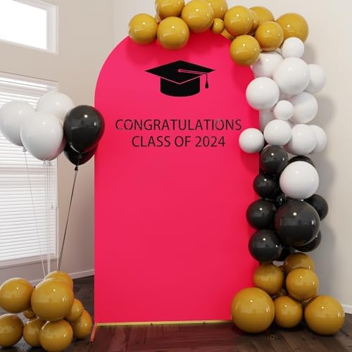 Neatsure Arch Backdrop Stand and Cover Set, 7.2FT Metal Photo Balloon Arch Backdrop Stand for Wedding Birthday Party Baby Shower Ceremony Graduation Decoration, Fushia - Image 5