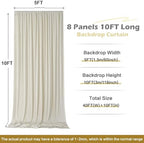 40 ft x 10 ft Wrinkle Free Champagne Backdrop Curtain for Parties, 8 Panels 5x10ft Silky Polyester Wedding Backdrop Drapes Photo Back Drop Cloth for Birthday Baby Shower Photography Background - Image 6