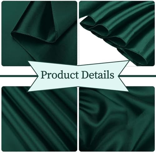 fani 120 PCS Satin Chair Sashes, 7x78 Inch, Emerald Green - Image 3