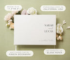 Personalized Guest Book - 11.5" x 8.5" Premium Custom Guest Signing Book with Bookmark and Blank Pages for Wedding Reception Table Decoration Engagement Birthday Party Event, Eggshell - Image 2