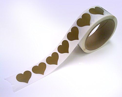 (1-1/4 Heart Shape Gold - 500) Scratch Off Labels Stickers, Designed to Create Your own Scratch-Off Cards, Raffles, Promotions, Wedding, Fun, Games etc. by NextDayLabels