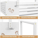 BAMBOOHOMIE Baby Shower Crate Closet, Baby Baskets with Hangers Handle, Baby Crate Box for Baby Shower, Welcome Gift Basket for Newborn Baby, Pregnancy Gift for New Parents (White, Large Size) - Image 2