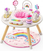 Little Acorn, 4-in-1 Baby Activity Center | Montessori-Inspired Design | 8 Interactive Toys | Tummy Time, Exersaucer & Toddler Table | Shower Gift | Essential (Rainbow) by littleacorn