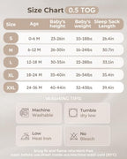 Yoofoss Baby Sleep Sack 18-24 Month 0.5TOG 100% Organic Cotton 2-Way Zipper - Image 4