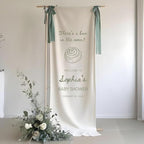 Custom Bun In The Oven Cinnamon Roll Minimalist Banner Personalized Name Date Backdrop Welcome Sign For Mother To Be Celebration Party Venue Decoration Keepsake by Custom