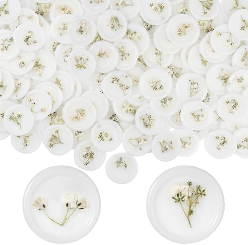 Qilery 200 Pcs Baby's Breath Wax Seal Stickers, Dry Floral Envelope Stamp by Qilery