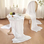 12 Pack White Cheesecloth Table Runner Boho Gauze Wedding Decor - Image 3