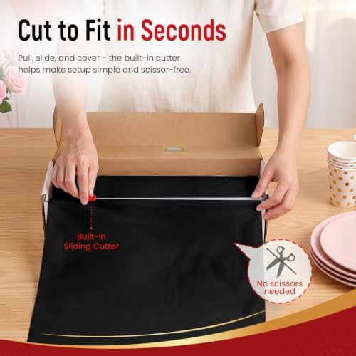 Plastic Table Cover, 300 Ft X 54 In Disposable Table Cloth Rectangle Table - Image 4