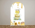 Cute Bee Theme Arch Stretchy Fabric Covers Honey Honeypot Arched Cover for Birthday Party Baby Shower Decoration Banner(Only Cover) - Image 2