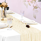 20 Pack Cheesecloth Table Runner - 17x108 Inch Ivory Boho Gauze Cheese Cloth Table Runners for Baby Bridal Shower Decoration Wedding Party Summer Garden Farmhouse - Image 7