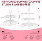 13PCS Cupcake Stand Set, 2-Tier Round & 3-Tier Square Trays, 4 Small Square + 4 Rectangle Platters, Tiered Dessert Display for Candy Cookies Cake Pops, Wedding Baby Shower Birthday Party Decorations - Image 3