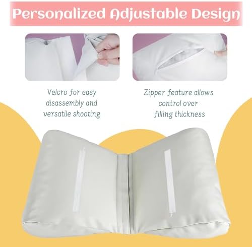 2PC Newborn Photography Butterfly Posing Pillow, Faux Leather Basket Filler - Image 7