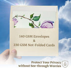 Goefun 5x7 Invitation Bundle - 100 Sheets 5x7 Cream Blank Flat Note Cards & 100 Sheets Cream A7 Self-Seal Envelopes & 120 Sheets 115GSM Floral Vellum Jackets for Wedding, DIY & Parties - Image 5