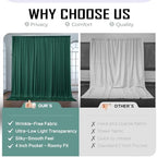 gogoparti 20x12ft Hunter Green Backdrop Curtain for Wedding Parties, 4 Panels (5x12 ft Each) Wrinkle-Free Dackdrop Curtains, Silky Draping Fabric for Birthday Party, Baby Shower, Photo Background - Image 3