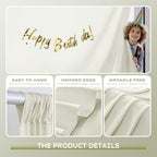 30×10ft Ivory Backdrop Curtain for Weeding Parties, Wrinkle-Free Fabric Drape for Baby Shower, Birthday Party Decorations, Photography Photo Booth Background, 3 Panels 10×10ft, with Rod Pocket - Image 3