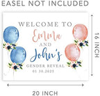 Andaz Press Custom Large Baby Shower Canvas Welcome Sign, 16 X 20, Watercolor Gender Reveal Balloons, Guestbook Alternative, Personalized Gender Reveal Welcome Sign Canvas, for Gender Reveal Party - Image 5