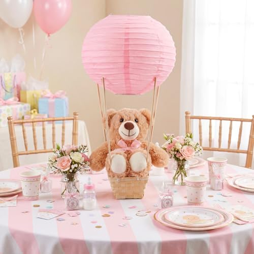 Sosation 6 Sets Hot Air Balloon with Bear Stick Glue Gun, Pink - Image 5