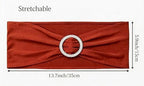 Pack of 50 Spandex Terracotta Chair Sashes Bows Elastic Chair Bands with Buckles for Wedding Reception Banquet Bridal Shower Halloween Decorations - Terracotta/Brick Red - Image 3