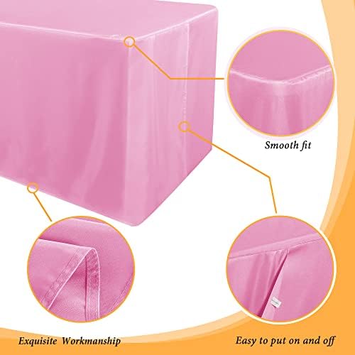 Obstal 2 Pack Table Clothes for 8 Foot Rectangle Tables, Pink - Image 4