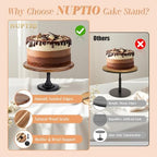 NUPTIO Wooden Cake Stand Set, Round Dessert Display Holder, 3 Pcs - Image 4