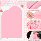 Set of 2 Arch Backdrop Cover 7.2FT, 6FT Pink and Berry First Birthday Decal Sign - Adjustable Round Top Chiara Backdrop Stand Covers for Wedding Birthday Party Baby Shower Banquet Decoration - Image 4