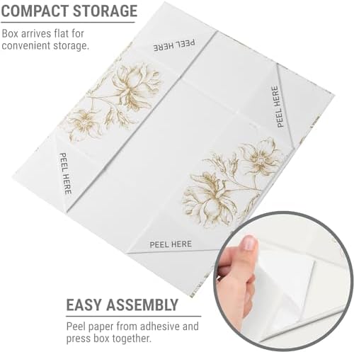 Luxury Keepsake Gift Box 3-Pack Gold Floral 13.5" x 9" x 4.3" - Image 5