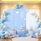 White Blue Arch Backdrop Cover Set of 3 Party Wedding Arch Covers Stretchy Backdrop 7.2FT 6.6FT 6FT Decorations Baby Shower Bridal Shower Photo Birthday Arch Stand Cover Spandex - Image 3