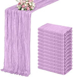 Lavender Boho Cheesecloth Table Runner 12 Pack 17x108 Inch Sheer Gauze by Unknown