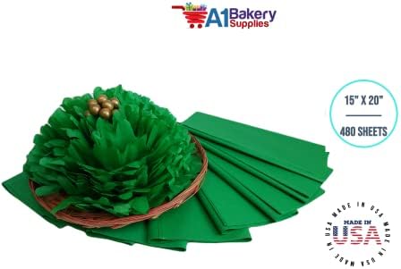 Gift Wrapping Tissue Paper 15X20 480 Pack by A1 Bakery Supplies (Kelly Green) - Image 4