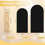 Set of 2 Arch Backdrop Cover 7.2FT, 6FT Black and Happy 50th 60th 70th Birthday Decal Sign - Adjustable Arch Covers Stretchy Backdrop for Wedding Birthday Party Baby Shower Decoration - Image 2