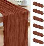 Le courant 12pcs 10Ft Cheesecloth Table Runner, Rustic Boho Gauze Cheese Cloth Runner Table Runner for Weddings Bridal Baby Shower Birthday Holiday Parties Home Decor, Terracotta by Unknown