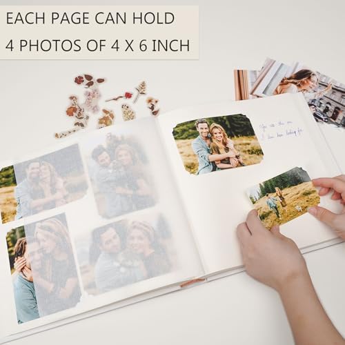 Vienrose Scrapbook Photo Album, 12x12 Inches, 60 Pages, White - Image 5