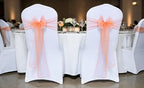 MDS Pack of 300 Organza Chair Sashes for Wedding & Event Décor – Peach - Image 2