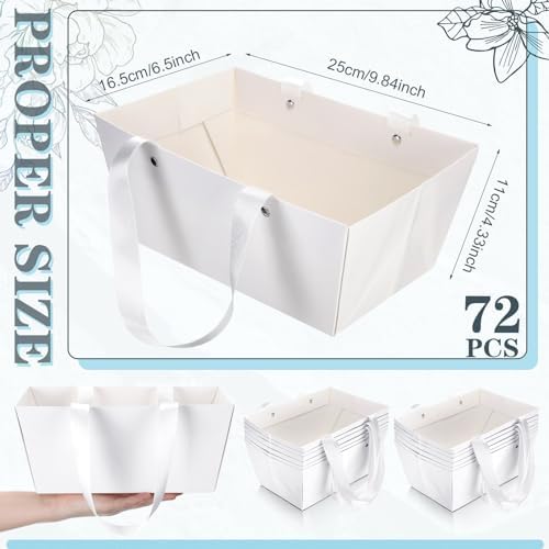 Glenmal 72 Pcs Baskets for Gifts Waterproof Empty Kraft Basket Bulk,White - Image 2