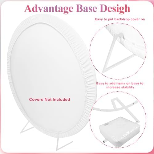 Fomcet 7.2ft Round Backdrop Stand White Circle Arch Metal Wedding Arch - Image 3