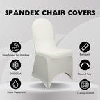 YOUR CHAIR COVERS - 100 Pack Stretch Spandex Banquet Chair Covers - Ivory, Wedding Slip Covers, Premium Quality Chair Cover - Image 2