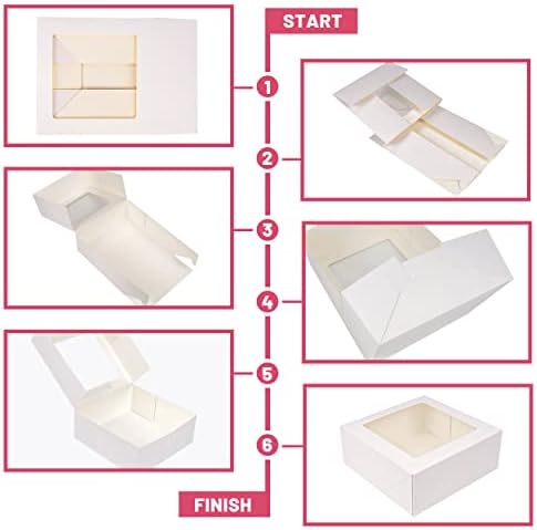 NPLUX Bundle of Gold Bakery Boxes and White Bakery Boxes for Birthday Baby Shower Party - Image 7