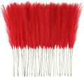 obbsie 150PCS Red Faux Pampas Grass Decor, 21.6" Fluffy Vase Filler by ObbsieDirect