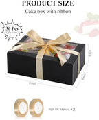 COTOPHER 30Pcs Cookie Boxes with Ribbons, 9x6x3 Inch Black Bakery Boxes - Image 3