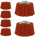 sancua Thanksgiving Round Tablecloth 132 Inch, 6 Pack Burnt Orange Rust by sancua
