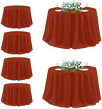 sancua Thanksgiving Round Tablecloth 132 Inch, 6 Pack Burnt Orange Rust by sancua