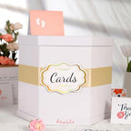 ROSEGLD White Card Box, Card Receiving Box with Ribbon 14x12x12 Inches - Image 4