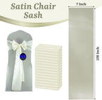 MDS® Pack of 150 Satin Chair Sashes for Wedding & Events – Ivory - Image 3