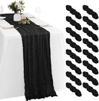 16 Pack Black Cheesecloth Table Runners 20x120 Inch Gauze Table Runner Cheese Cloth 10FT Black Table Runner Rustic Sheer Runner for Wedding Baby Shower Birthday Party Table Decor by Yorcari