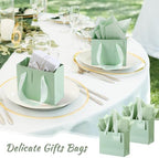 Zhanmai 4.7 x 2.4 x 3.9 Inch 100 Pcs Mini Gift Bags Bulk, Sage Green - Image 5