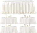 4 Panels Ivory Desk Skirt for Teacher Desk 6ft Table Skirts for Rectangle Tables 6ft Spandex Curtain Table Skirt for Classroom Ruffle Fabric Tablecloth for Party Wedding Baby Shower Decorations by Tao-GePartyDecorations