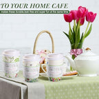 Remerry 100 Pcs 12oz Floral Disposable Coffee Cups with Lids and Sleeves Paper Insulated Drink Hot Coffee Paper Cups with Dome Lids and Sleeves for Party Wedding Birthday Baby Shower (Stylish) - Image 6
