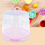 3-Tiers Cupcake Holder Cupcake Carrier with Lid and Handle Portable Desserts Storage Container Box for Pie, Cookies 24 Cupcakes (Pink) - Image 7