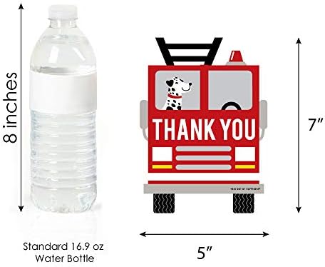 Big Dot of Happiness Fired Up Fire Truck - Shaped Thank You Cards - Firefighter Firetruck Baby Shower, Birthday Party Thank You Note Cards with Envelopes - Set of 12 (Pack of 2) - Image 5