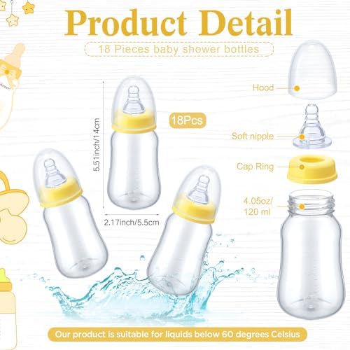 Roowest Bottle Chug Baby Shower Games Favors, Yellow, Sunflower - Image 3